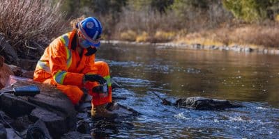 Pan American Silver Employee at River Near Timmins Operation